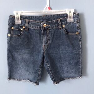 Juicy Couture denim jeans frayed shorts size 14 girls